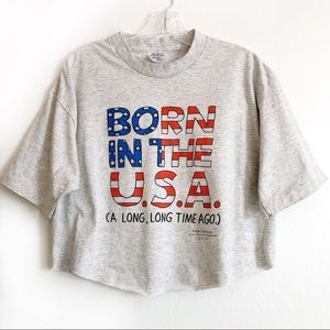Born in the USA Graphic Tee Crop Top